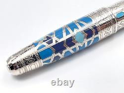 2003 S. T. Dupont Limited Edition Andalusia Platinum Turquoise Fountain Pen 18k M