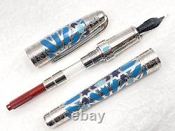 2003 S. T. Dupont Limited Edition Andalusia Platinum Turquoise Fountain Pen 18k M
