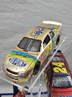3 Jeff Gordon #24 Dupont Autographed Diecast Cars Display 1998 2001 2005! Look
