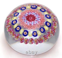 Antique BACCARAT France 5 Ring Dupont Era MINI Art Glass Crystal Paperweight