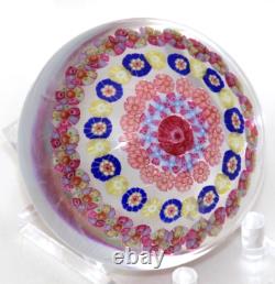 Antique BACCARAT France 5 Ring Dupont Era MINI Art Glass Crystal Paperweight