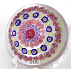 Antique BACCARAT France 5 Ring Dupont Era MINI Art Glass Crystal Paperweight
