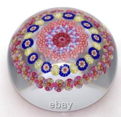 Antique BACCARAT France 5 Ring Dupont Era MINI Art Glass Crystal Paperweight