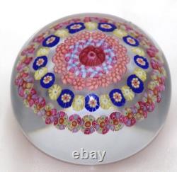 Antique BACCARAT France 5 Ring Dupont Era MINI Art Glass Crystal Paperweight