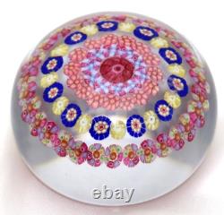 Antique BACCARAT France 5 Ring Dupont Era MINI Art Glass Crystal Paperweight