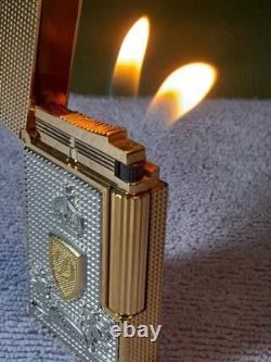 Chapado-Vapo Gold Silver W-Double Burner Gas Lighter Limited Edition Used