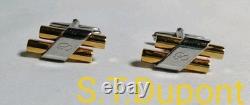 DuPont D Logo Vintage Cufflinks Gold Silver Rare Limited Edition Used