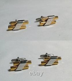 DuPont D Logo Vintage Cufflinks Gold Silver Rare Limited Edition Used