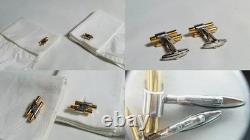 DuPont D Logo Vintage Cufflinks Gold Silver Rare Limited Edition Used