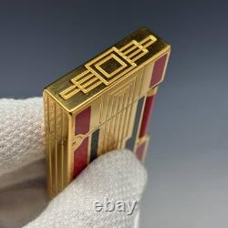 Dupont STDupont Line 2 Art Deco Lighter, Limited Edition Gold, Red, and Black