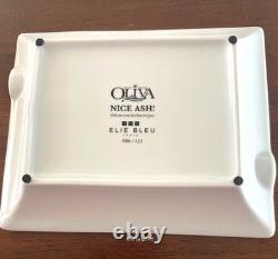 Elie Bleu Limited Edition Oliva Cuban Scene Porcelain 2 Cigar Ashtray, NIB