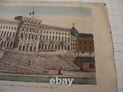 Original Colored Print1800's VUE DE L'HOTEL DES MONNAIES PRISE DU PONT NEUF