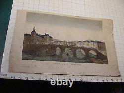 Original Colored Print1800's VUE PARIS DU PONT NOTRE DAME basset Paris