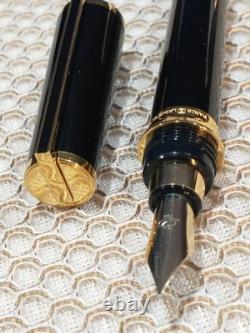 Oversized St Dupont 24k Gp Trim 18k 750 Solid Gold Fine Nib Vintage Fountain Pen