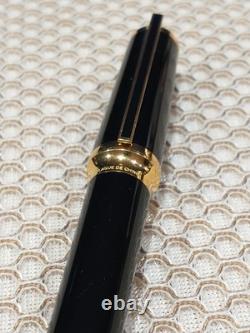 Oversized St Dupont 24k Gp Trim 18k 750 Solid Gold Fine Nib Vintage Fountain Pen