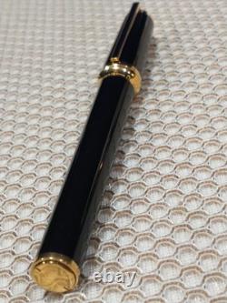 Oversized St Dupont 24k Gp Trim 18k 750 Solid Gold Fine Nib Vintage Fountain Pen