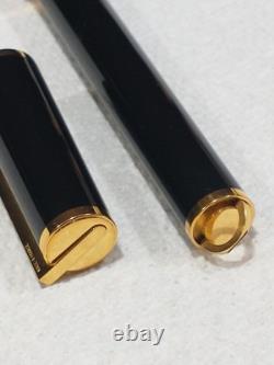 Oversized St Dupont 24k Gp Trim 18k 750 Solid Gold Fine Nib Vintage Fountain Pen