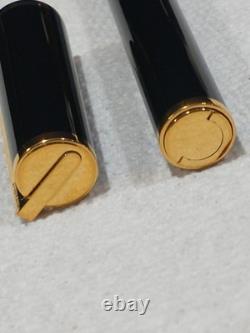 Oversized St Dupont 24k Gp Trim 18k 750 Solid Gold Fine Nib Vintage Fountain Pen
