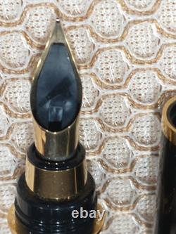 Oversized St Dupont 24k Gp Trim 18k 750 Solid Gold Fine Nib Vintage Fountain Pen