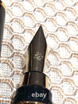 Oversized St Dupont 24k Gp Trim 18k 750 Solid Gold Fine Nib Vintage Fountain Pen