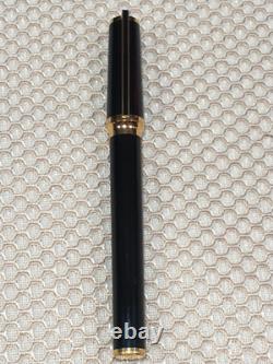 Oversized St Dupont 24k Gp Trim 18k 750 Solid Gold Fine Nib Vintage Fountain Pen