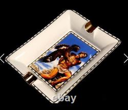 Prometheus White Blue God Of Fire Ceramic Cigar Ashtray Limited Edition