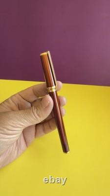 S. T. DUPONT CHAIRMAN AMBER MONTPARNASSE FOUNTAIN PEN LIMITED EDITION 18K Nib R25