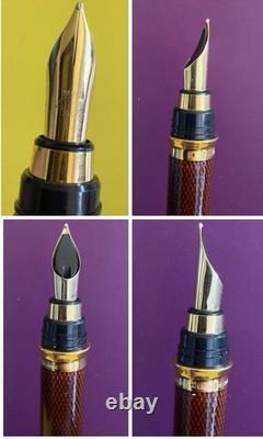 S. T. DUPONT CHAIRMAN AMBER MONTPARNASSE FOUNTAIN PEN LIMITED EDITION 18K Nib R25