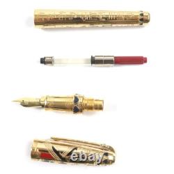 S. T. DUPONT Pharaoh Fountain Pen Limited Edition Nib 18K M Gold Colored Stone