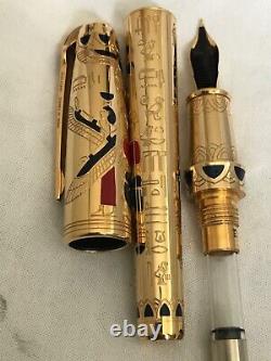 S. T DuPont Pharaoh Limited Edition Fountain Pen, 18K M Nib-Mint
