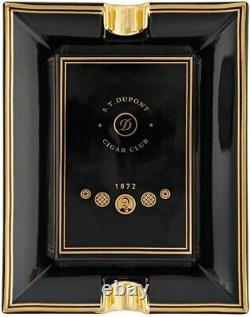 S. T. Dupont 006407 Cigar Club Ashtray Black & Gold New Limited Edition