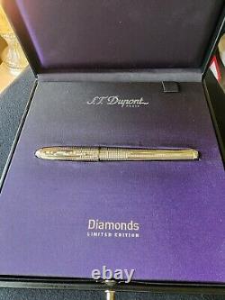 S. T Dupont Ballpoint Pen Olympio 24 Diamonds Drop Limited Edition 259/1952