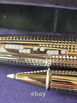 S. T Dupont Ballpoint Pen Olympio 24 Diamonds Drop Limited Edition 259/1952