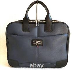 S. T. Dupont Carbon Leather 2-Way Business Bag Tricolor A4 Excellent+/N25