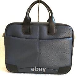 S. T. Dupont Carbon Leather 2-Way Business Bag Tricolor A4 Excellent+/N25