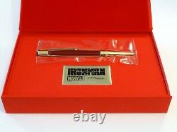 S. T. Dupont Defi Iron-man Limited Edition Ballpoint Pen In Burgundy & Gold -new