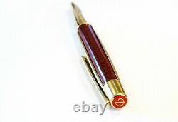 S. T. Dupont Defi Iron-man Limited Edition Ballpoint Pen In Burgundy & Gold -new