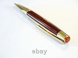 S. T. Dupont Defi Iron-man Limited Edition Ballpoint Pen In Burgundy & Gold -new