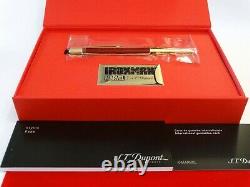 S. T. Dupont Defi Iron-man Limited Edition Ballpoint Pen In Burgundy & Gold -new