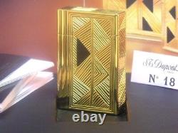 S. T. Dupont Engraved Yellow Gold Limited Edition Africa Line 2 Gas Lighter NEW