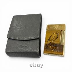 S. T. Dupont LINE 2 Falcon Tiger Eye Limited Edition Gold Gas Lighter 003/288