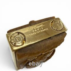 S. T. Dupont LINE 2 Falcon Tiger Eye Limited Edition Gold Gas Lighter 003/288