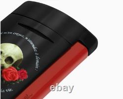 S. T. Dupont Lighter Minijet Memento Mori Black And Red Limited Edition 010894