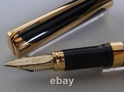 S. T. Dupont Limited Edition Art Nouveau Fountain Pen Black GT 18K M Nib