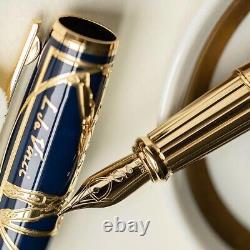 S. T. Dupont Line D Vitruvian Man Blue Limited Edition Fountain Pen (Medium Nib)