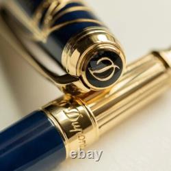 S. T. Dupont Line D Vitruvian Man Blue Limited Edition Fountain Pen (Medium Nib)