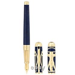 S. T. Dupont Line D Vitruvian Man Blue Limited Edition Fountain Pen (Medium Nib)