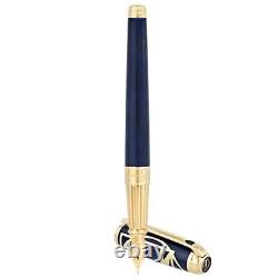 S. T. Dupont Line D Vitruvian Man Blue Limited Edition Fountain Pen (Medium Nib)