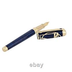 S. T. Dupont Line D Vitruvian Man Blue Limited Edition Fountain Pen (Medium Nib)