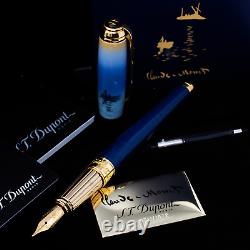 S. T. Dupont Monet Blue and Gold Fountain Pen Limited Edition #0711/1872